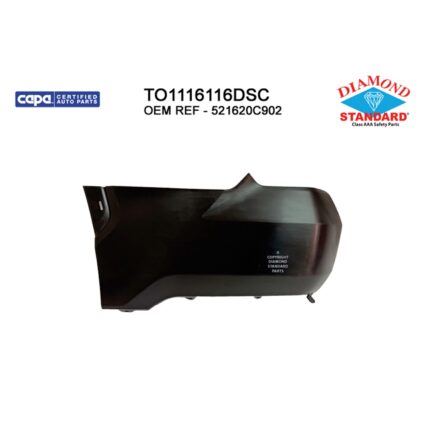 Bumper Cover Rear Left w/Wheel Opening Mouldings w/o Parking Sensors Primed CAPA for Toyota Tundra 2022–2024