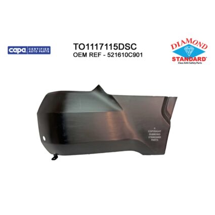 Bumper Cover Rear Right w/o Wheel Opening Mouldings w/Parking Sensors Primed CAPA for Toyota Tundra 2022–2024