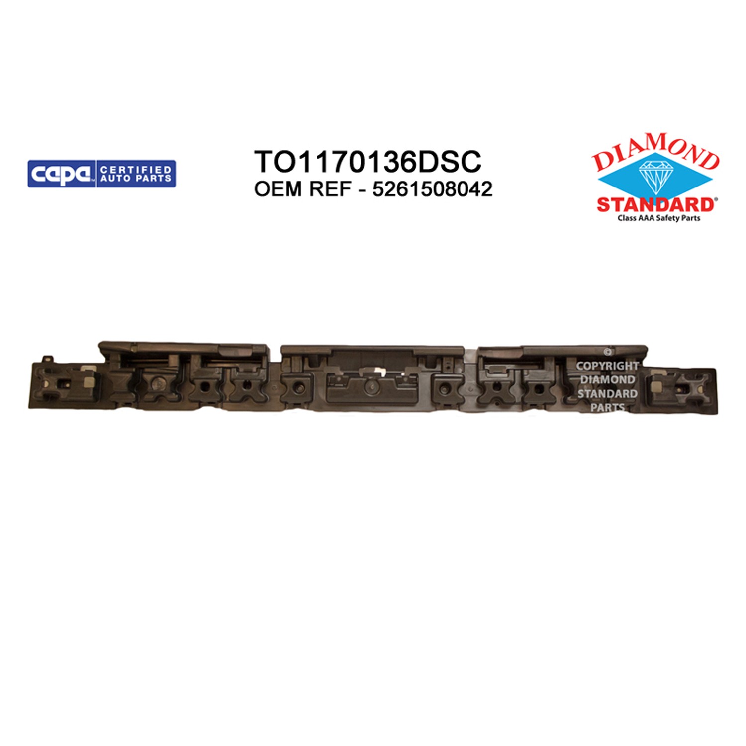 Bumper Impact Absorber Rear CAPA for Toyota Sienna SE 2011–2020