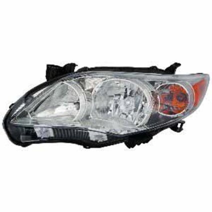 Headlight Assembly Composite Left Canada Built for Toyota Corolla Base LE CE 2011–2013