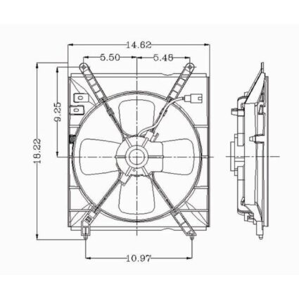 A/C Condenser Fan Assembly Includes Motor/Blade/Shroud for Toyota Camry 1997–1999