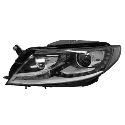 Headlight Lens Housing Left Xenon w/LED Headlamps CAPA for Volkswagen CC 2013–2017