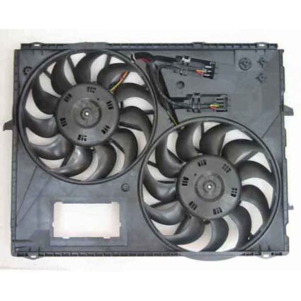 Engine Cooling Fan Assembly w/Towing Pkg Motor/Blade/Shroud Dual Fan Assembly for Volkswagen Touareg 2008–2010