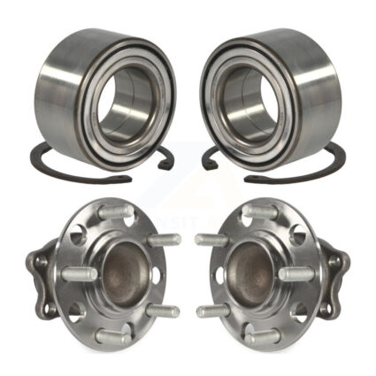 Front Rear Wheel Bearing & Hub Assembly Kit For 08-09 Mitsubishi Lancer FWD with Non-ABS K70-101635