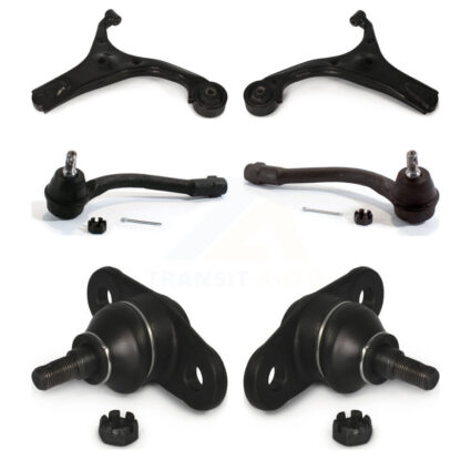 Front Suspension Control Arm Tie Rod End Ball Joint Kit (6Pc) For 2006-2011 Kia Rio Rio5 K72-101281