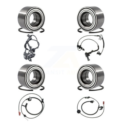 Front Rear Wheel Bearing & ABS Sensor Kit (8Pc) For Ford Fusion Lincoln MKZ Mercury Milan K7S-102785