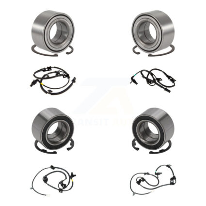 Front Rear Wheel Bearing & ABS Sensor Kit (8Pc) For 2005-2009 Hyundai Tucson with Harness K7S-102788