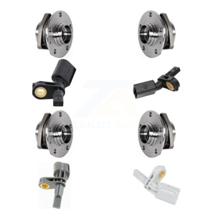 Front Rear Wheel Hub Bearing And ABS Sensor Kit (8Pc) For 2018 Audi A3 Quattro S3 K7S-102800