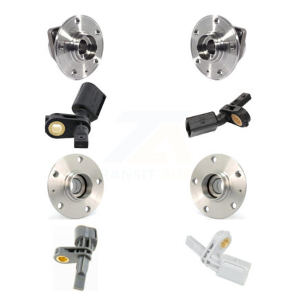 Front Rear Wheel Hub Bearing And ABS Sensor Kit (8Pc) For Volkswagen Golf SportWagen K7S-102804
