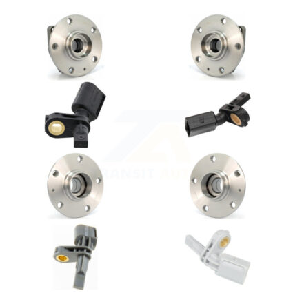 Front Rear Wheel Hub Bearing And ABS Sensor Kit (8Pc) For Volkswagen Golf SportWagen K7S-102806