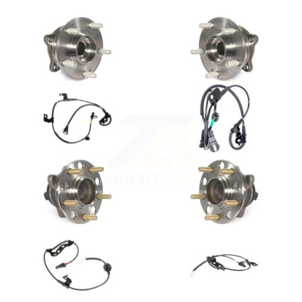 Front Rear Wheel Hub Bearing Extra ABS Sensor Kit (8Pc) For 2016 Kia Optima with Harness K7S-102811