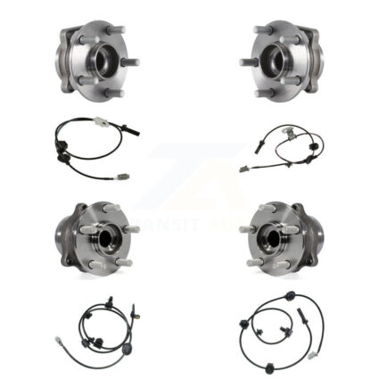 Front Rear Wheel Hub Bearing & Sensor Kit (8Pc) For 2015-2016 Subaru Impreza with Harness K7S-102816