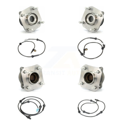 Front Rear Wheel Hub Bearing & Sensor Kit (8Pc) For 2009 Nissan Sentra 2.0L with Non-ABS K7S-102860