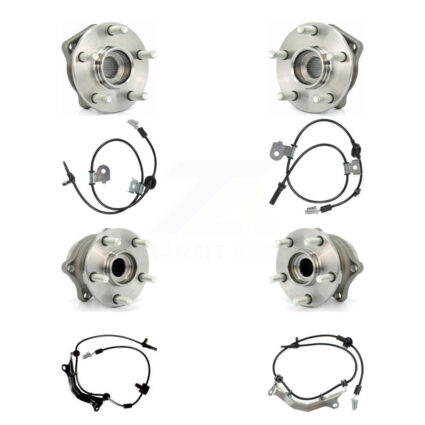 Front Rear Wheel Hub Bearing And ABS Sensor Kit (8Pc) For Subaru Impreza WRX K7S-102877