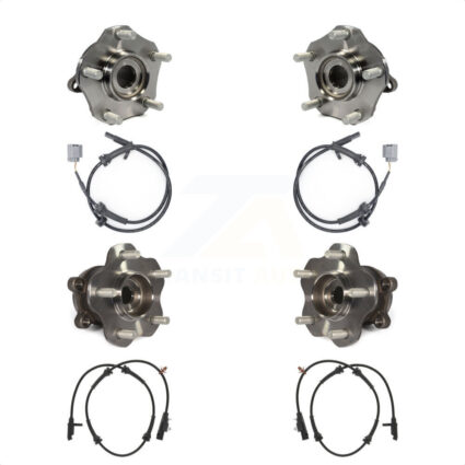 Front Rear Wheel Hub Bearing & ABS Sensor Kit For Nissan Rogue AWD with 2.5L 4-Wheel K7S-102916