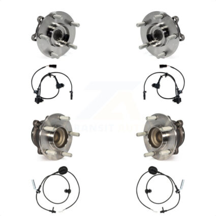 Front Rear Wheel Hub Bearing & Sensor Kit For Mazda 6 2.5L with 4-Wheel ABS Harness K7S-102920