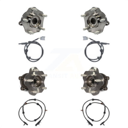 Front Rear Wheel Hub Bearing Sensor Kit For 20 Nissan Rogue AWD with 2.5L 1 Harness K7S-102930