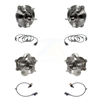 Front Rear Wheel Hub Bearing And ABS Sensor Kit For 2011 INFINITI FX35 AWD with Harness K7S-102952