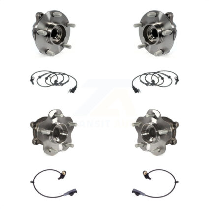 Front Rear Wheel Hub Bearing And ABS Sensor Kit For 2011 INFINITI FX35 RWD with Harness K7S-102953