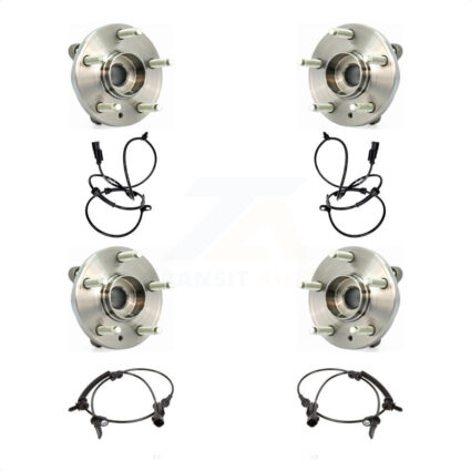 Front Rear Wheel Hub Bearing And ABS Sensor Kit For 2010-2012 Ford Flex Lincoln MKS MKT K7S-103262
