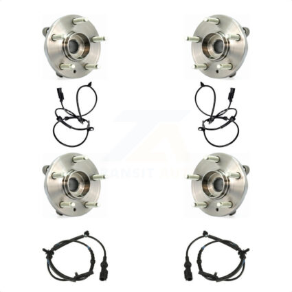 Front Rear Wheel Hub Bearing And ABS Sensor Kit For 2010 Ford Flex 3.5L with 4-Wheel K7S-103265