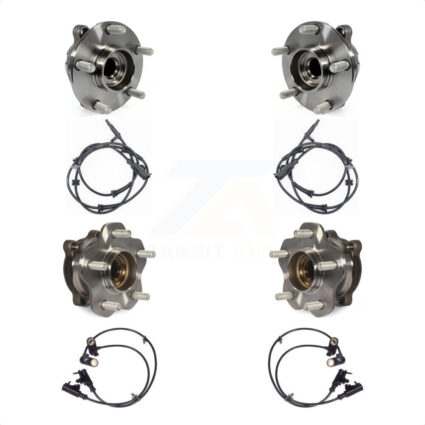 Front Rear Wheel Hub Bearing Sensor Kit For 06-07 INFINITI M35 RWD with 3.5L 4-Wheel ABS K7S-103277