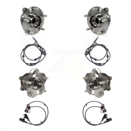 Front Rear Wheel Hub Bearing & ABS Sensor Kit For 2008-2010 INFINITI M35 M45 with Harness K7S-103279