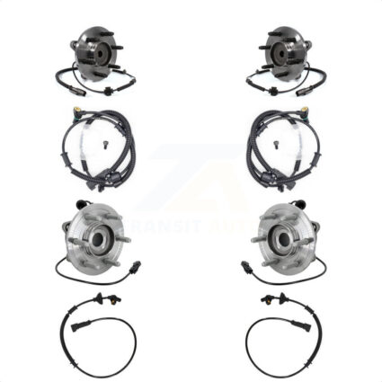 Front Rear Wheel Hub Bearing & Extra ABS Sensor Kit For Ford Expedition Lincoln Navigator K7S-103447
