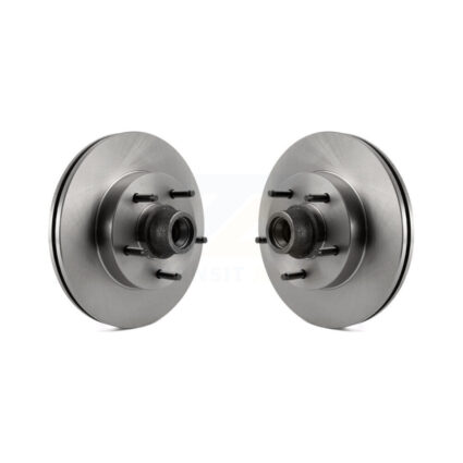 Front Disc Brake Rotors And Hub Assembly Pair For Ford E-150 Club Wagon Econoline K8-100040