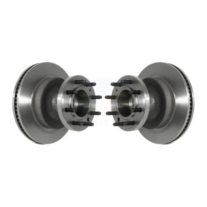 Front Disc Brake Rotors And Hub Assembly Pair For Ford E-350 Super Duty E-450 Econoline K8-100041