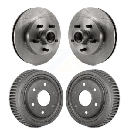 Front Rear Brake Rotor Drum Kit For GMC Yukon RWD With 10″ Diameter 6 Lug Wheels K8-102186