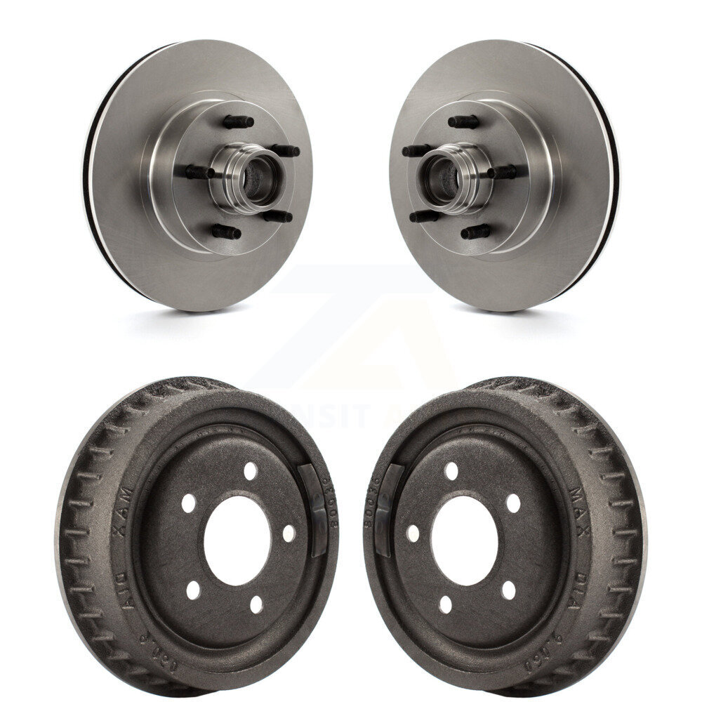 Front Rear Disc Brake Rotors Drums Kit For Ford Ranger With 9" Diameter Drum K8-102190