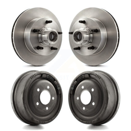 Front Rear Disc Brake Rotors Drums Kit For 1980-1983 Ford F-150 RWD With 10″ Diameter Drum K8-102191