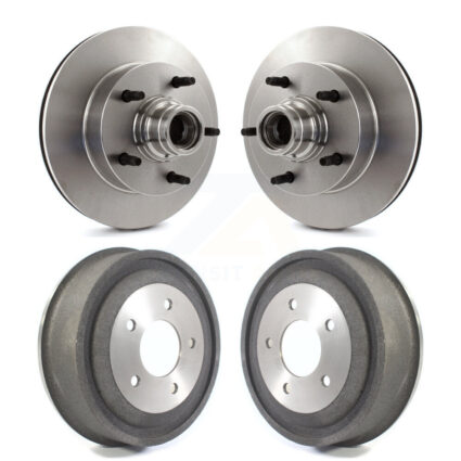 Front Rear Disc Brake Rotors Drums Kit For 2000-2001 Ford E-150 Econoline 2-Wheel ABS K8-102208