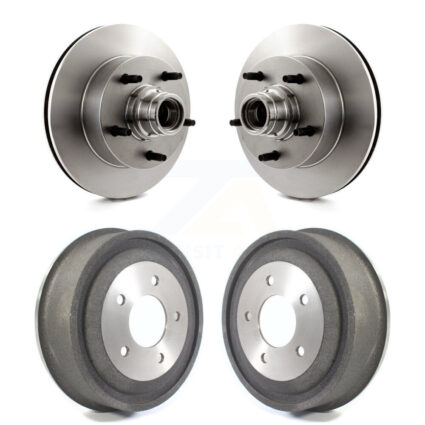 Front Rear Disc Brake Rotors Drums Kit For Ford E-150 Econoline Club Wagon K8-102209