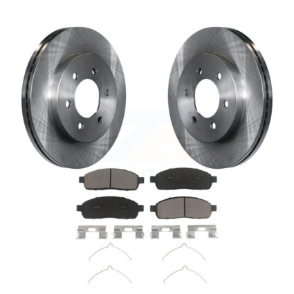 Front Brake Rotors & Ceramic Pad Kit For Ford F-150 Lincoln Mark LT With 6 Lug Wheels 4WD K8C-100095
