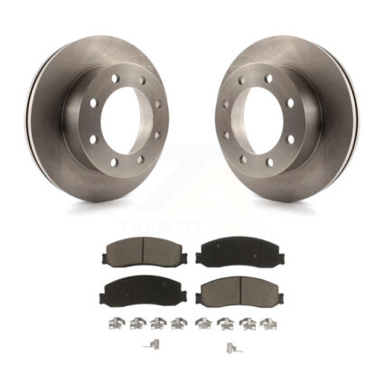 Front Brake Rotors Ceramic Pad Kit For 12 Ford F-350 Super Duty 4WD With Dual Rear Wheels K8C-100128