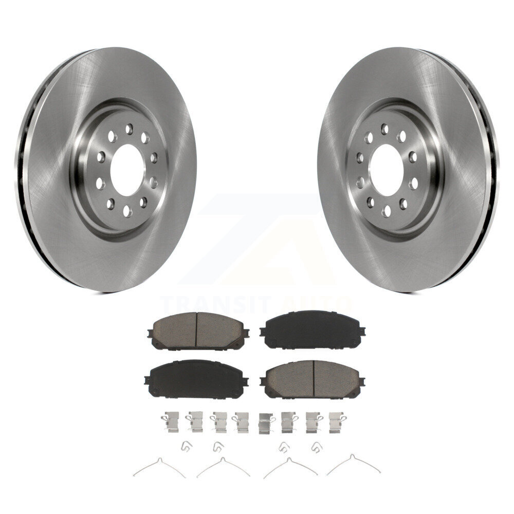 Front Brake Rotors & Ceramic Pad Kit For 2014-2023 Jeep Cherokee With Dual Piston Caliper K8C-100217