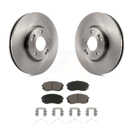 Front Brake Rotors Ceramic Pad Kit For 16 Hyundai Sonata FULL HYBRID EV-GAS (FHEV) engine K8C-100354