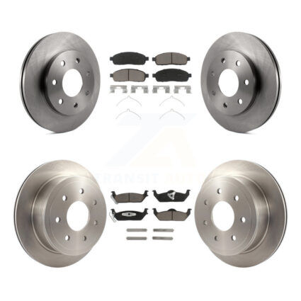 Front Rear Disc Brake Rotors And Ceramic Pads Kit For Ford F-150 Lincoln Mark LT 4WD K8C-100797