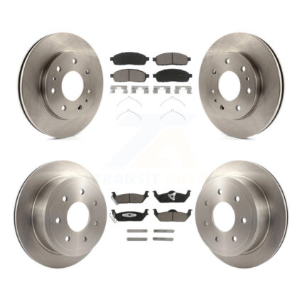 Front Rear Disc Brake Rotors And Ceramic Pads Kit For 2009 Ford F-150 With 7 Lug Wheels K8C-100801