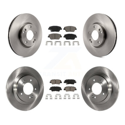Front Rear Disc Brake Rotors & Ceramic Pad Kit For Kia Optima With Electric Parking K8C-100836