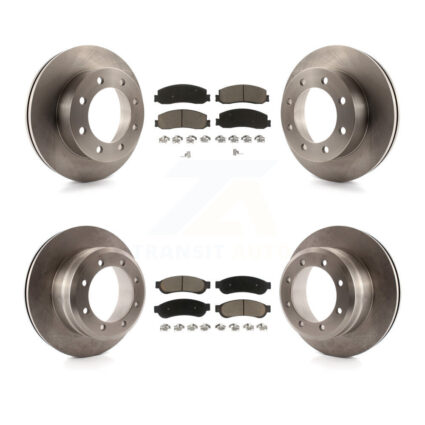 Front Rear Brake Rotor Ceramic Pad Kit For 12 Ford F-350 Super Duty With Dual Wheels K8C-100845