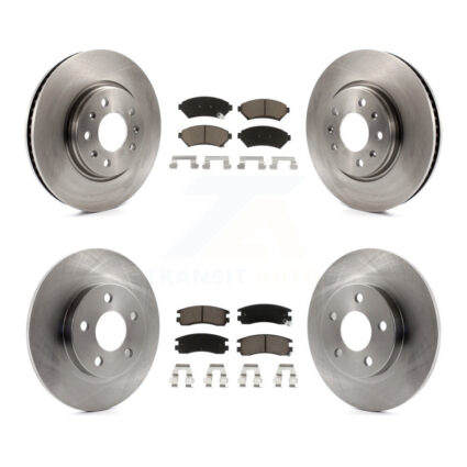 Front Rear Brake Rotors & Ceramic Pad Kit For 2003-2004 Cadillac Seville With Solid Rotor K8C-100857