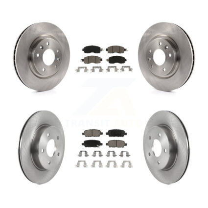 Front Rear Brake Rotor & Ceramic Pad Kit For 2017 Nissan LEAF With Electric Parking K8C-100943