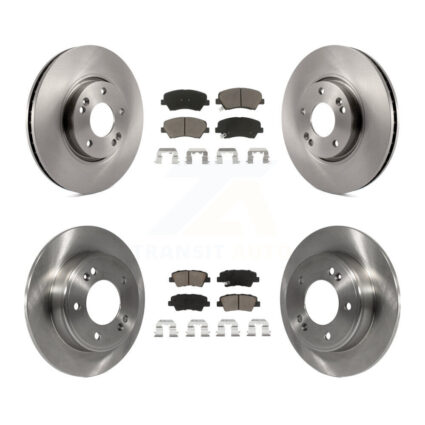 Front Rear Disc Brake Rotor Ceramic Pad Kit For 2014 Kia Forte SX With 15″ Factory Wheels K8C-101021