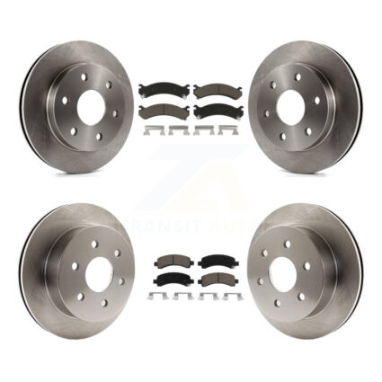 Front Rear Brake Rotor Ceramic Pad Kit For 06 GMC Savana 2500 GAS engine With 7300 Lb GVW K8C-101046