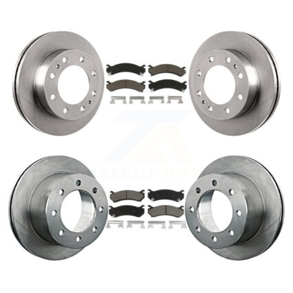 Front Rear Brake Rotor Ceramic Pad Kit For 2007 GMC Sierra 3500 Classic With 12000 Lb GVW K8C-101047