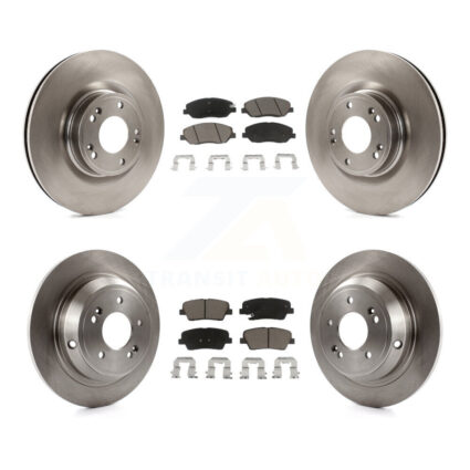 Front Rear Disc Brake Rotors And Ceramic Pads Kit For Hyundai Genesis 3.8L K8C-101084