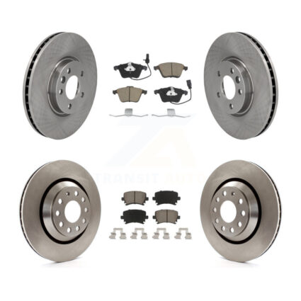 Front Rear Brake Rotors Ceramic Pad Kit For Volkswagen CC With 340mm Diameter Rotor K8C-101124